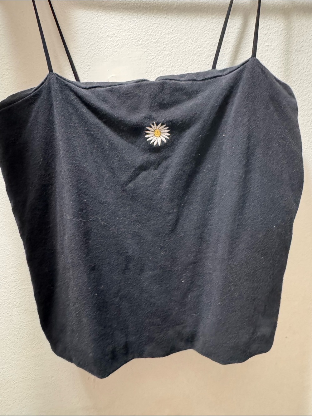 American Eagle Outfitters Black Daisy Embroidered Cami